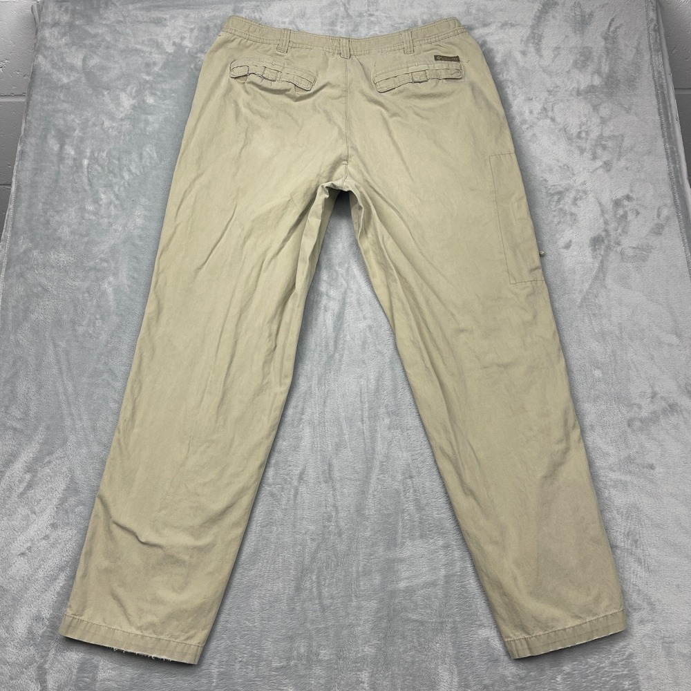 Columbia ROC Cargo Pants Mens 40 Beige Outdoor Hiking Camping Ripstop Zip Pocket